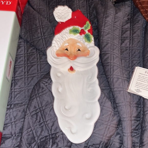 Fitz & Floyd - Santa Server Snack Therapy 13"  Holiday Tray NIB - Picture 5 of 12